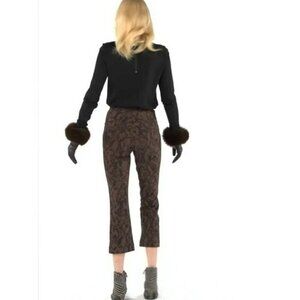 CABI Cool It Crop Pants Snakeskin Print Brown & Black Sz S #4316 NWOT